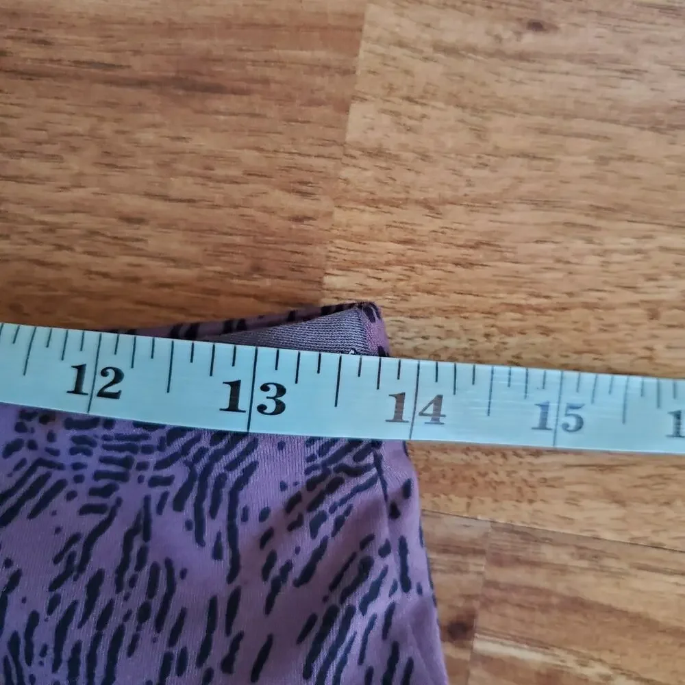 Eddie Bauer Skirt Size Medium Purple & Black Mini Wrap Style A-Line Stretch